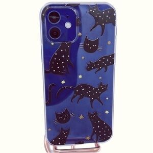 Meow-tastic iPhone 12 Clear Black Cat Case